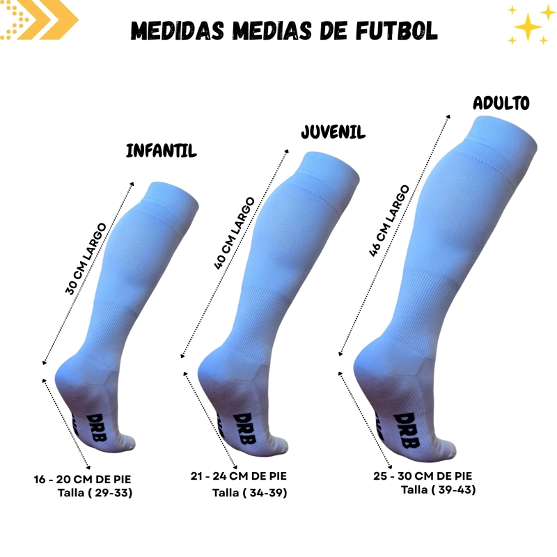 MEDIAS FUTBOL NIÑO DRB CALCETAS LARGAS TALLA 28-34 - 5