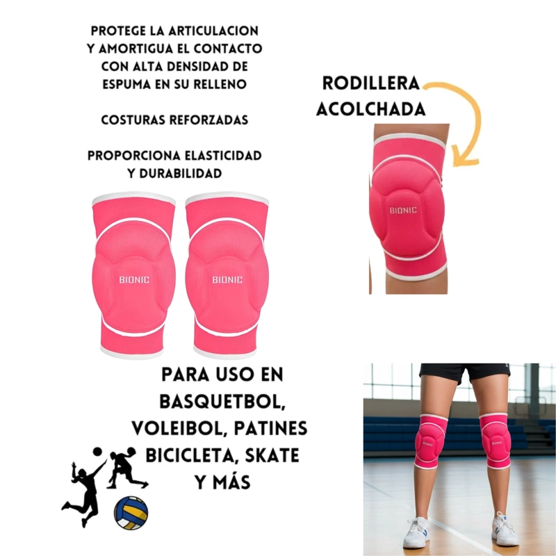 RODILLERA SPORTS TRAINING DEPORTIVA ACOLCHADA VOLLEY BIONIC PAR - 3