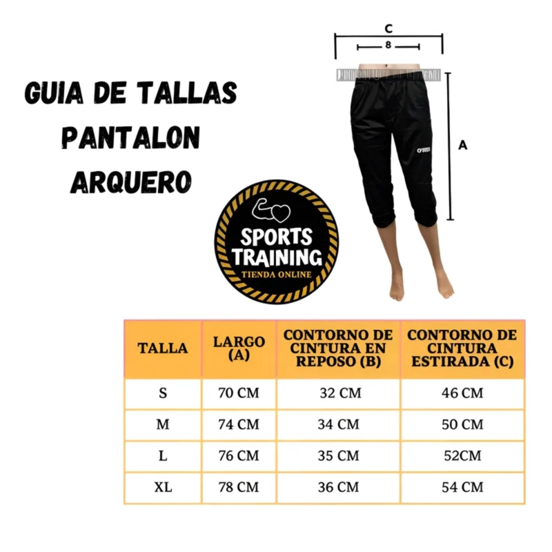 PANTALON ARQUERO UNISEX DRB NEGRO 3/4 BUZO CON PROTECCION - 3