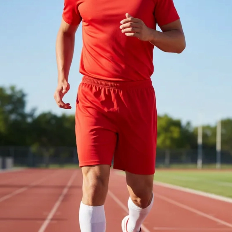 SHORT DE FUTBOL MICROFIBRA UNISEX DRB ROJO LISO COSTURAS REFORZADAS - 6