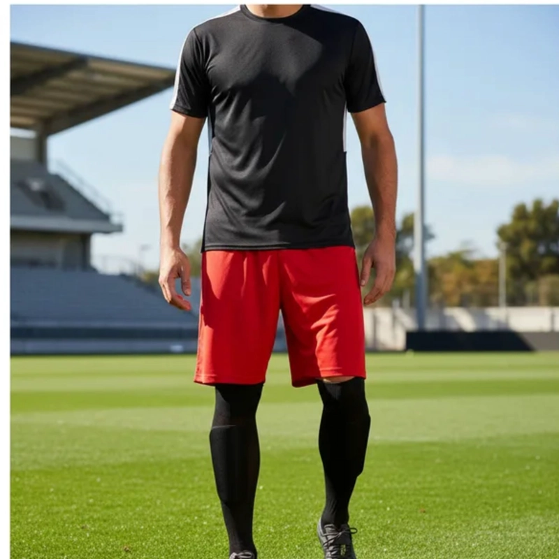 SHORT DE FUTBOL MICROFIBRA UNISEX DRB ROJO LISO COSTURAS REFORZADAS - 7