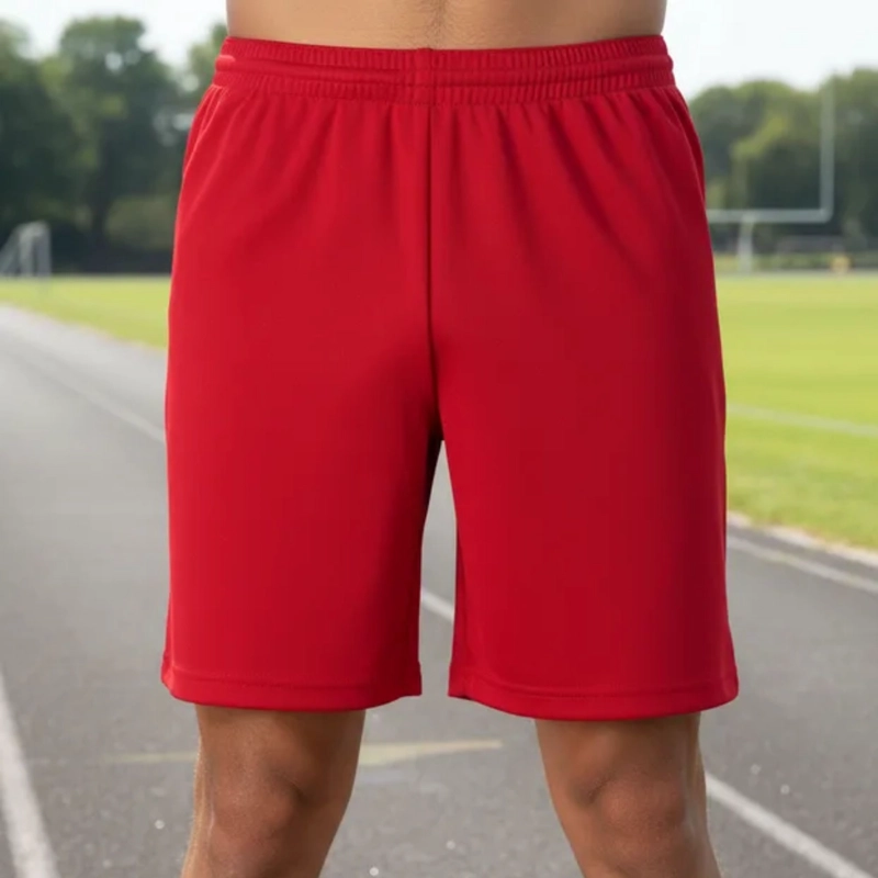 SHORT DE FUTBOL MICROFIBRA UNISEX DRB ROJO LISO COSTURAS REFORZADAS - 9