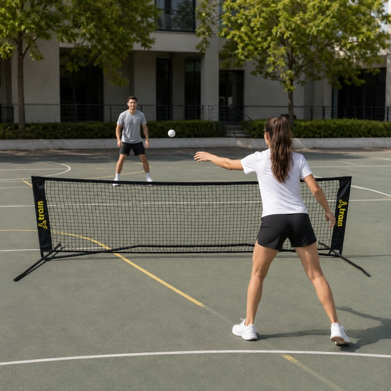 RED FUTBOL TENIS BADMINTON TRAIN ACERO CON BOLSOY SOPORTE - 6