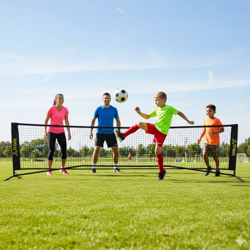 RED FUTBOL TENIS BADMINTON TRAIN ACERO CON BOLSOY SOPORTE - 9