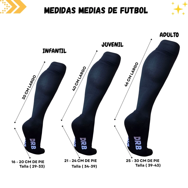 MEDIAS FUTBOL JUVENIL DRB CALCETAS LARGAS TALLA 35-39 - 5