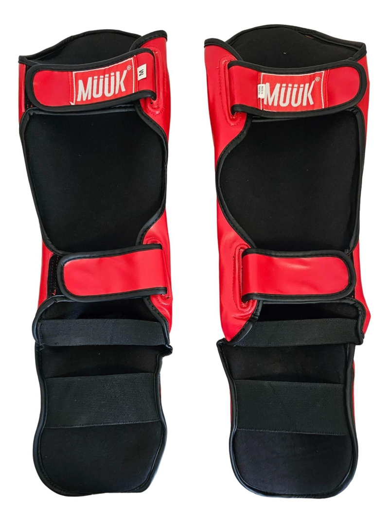 CANILLERA CON EMPEINERA KICK BOXING MMA MUUK CUERO / POLIURETANO PRO ROJO - 3