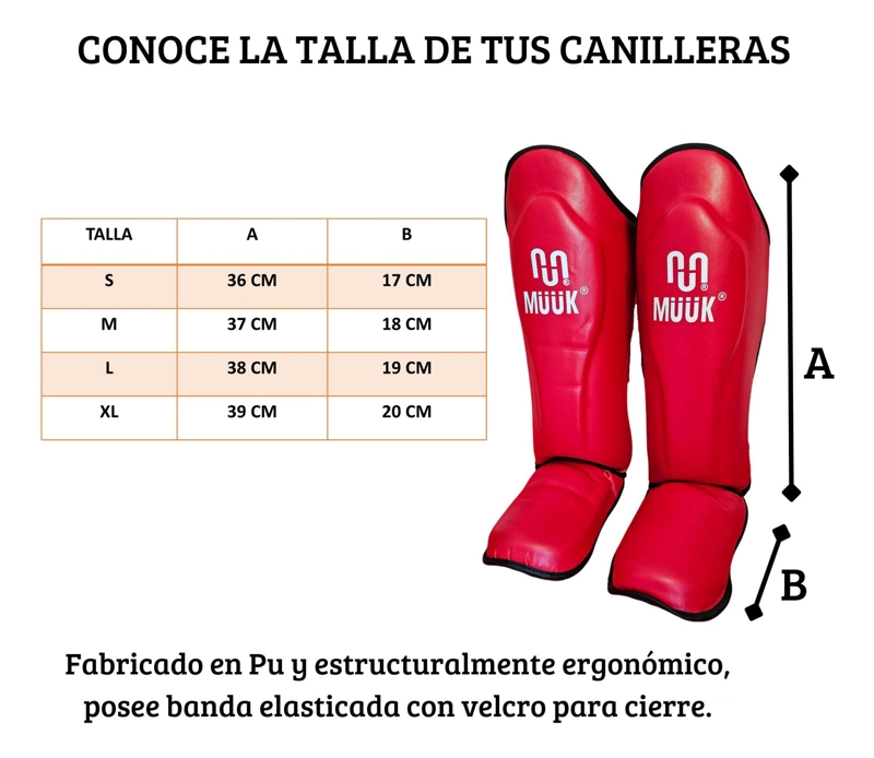 CANILLERA CON EMPEINERA KICK BOXING MMA MUUK CUERO / POLIURETANO PRO ROJO - 4