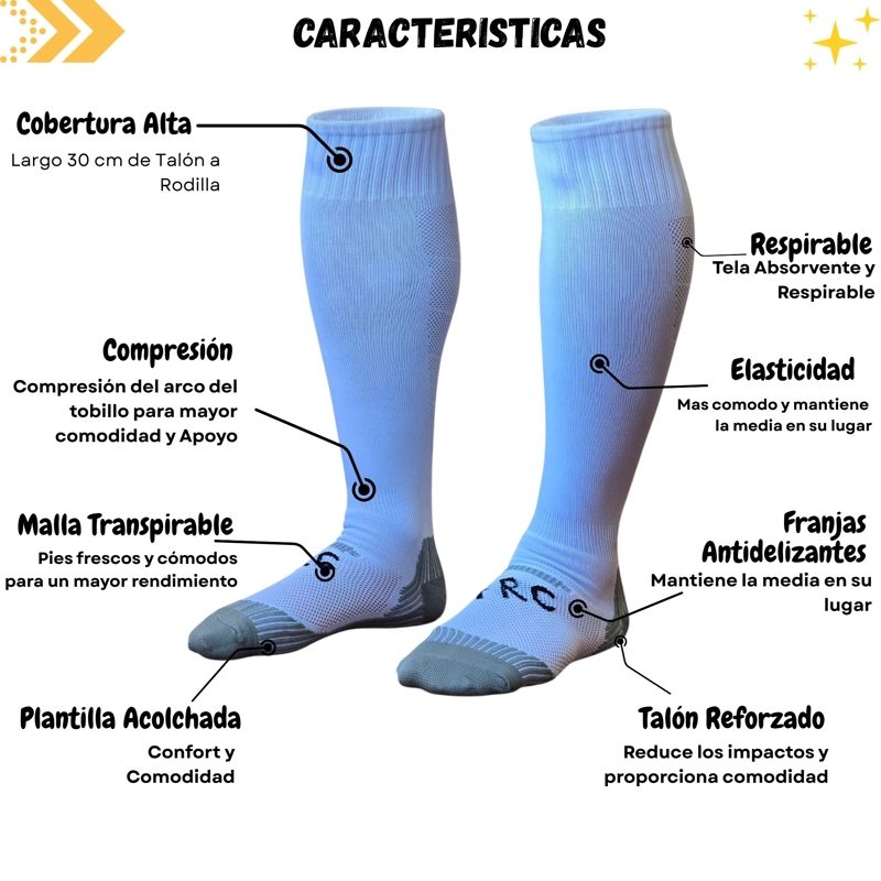 MEDIAS FUTBOL FORCE ADULTO 39-43 TALON REFORZADO - 3