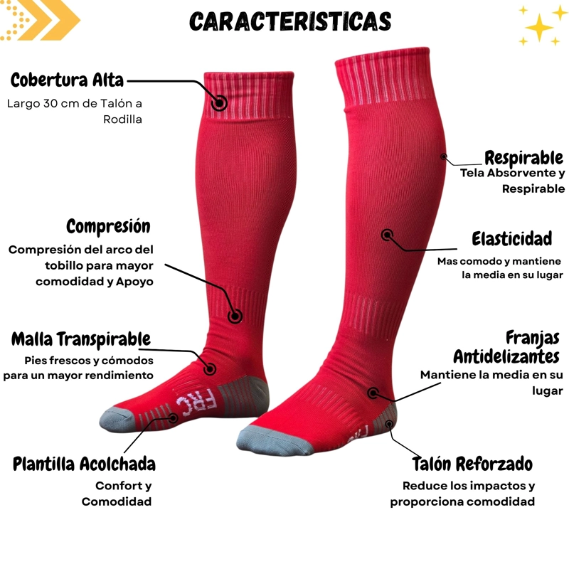 MEDIAS FUTBOL FORCE ADULTO 39-43 TALON REFORZADO - 3