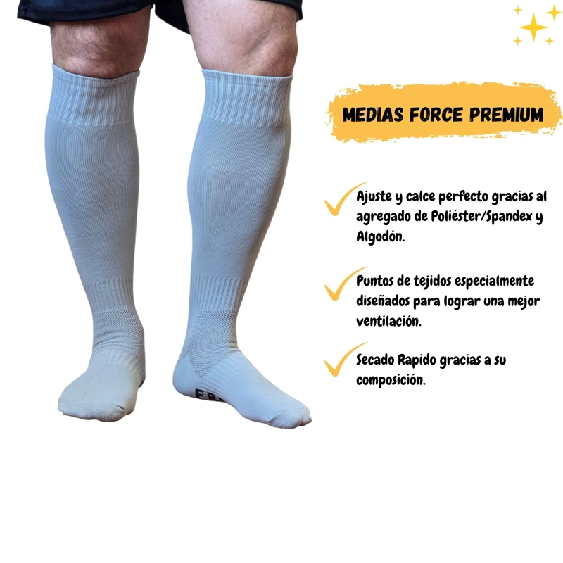 MEDIAS FUTBOL FORCE ADULTO 39-43 TALON REFORZADO - 3