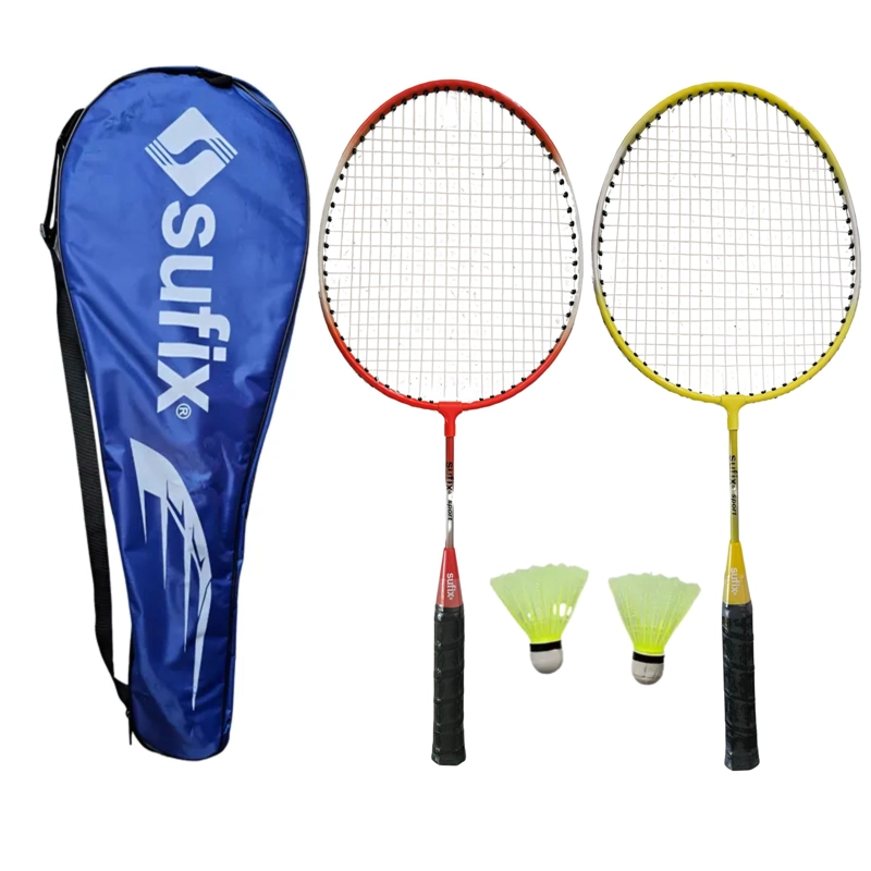 SET BÁDMINTON SUFIX ALUMINIO 2 RAQUETAS + 2 PLUMILLAS + FUNDA ® JUNIOR - 1