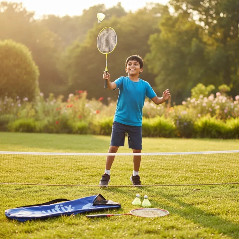 SET BÁDMINTON SUFIX ALUMINIO 2 RAQUETAS + 2 PLUMILLAS + FUNDA ® JUNIOR - 6