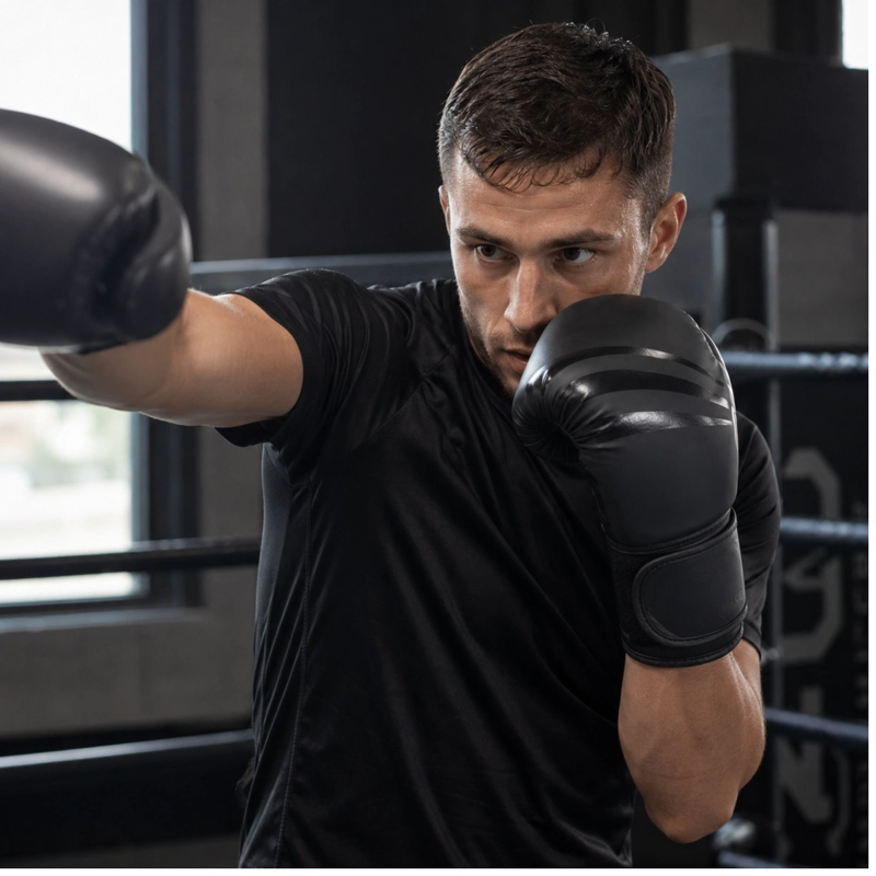 GUANTES BOXEO KICKBOXING 12 14 OZ NEGRO VELCRO UNISEX - 7