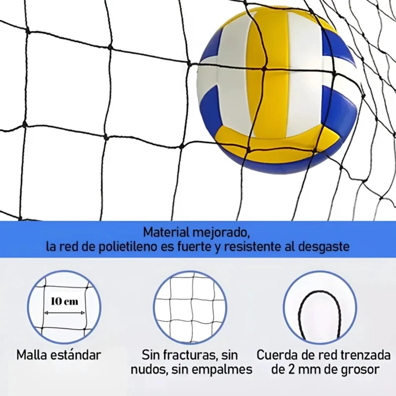 RED DE VOLEIBOL SPORTS TRAINING 2.0 MM CON CABLE ACERADO FRC - 2