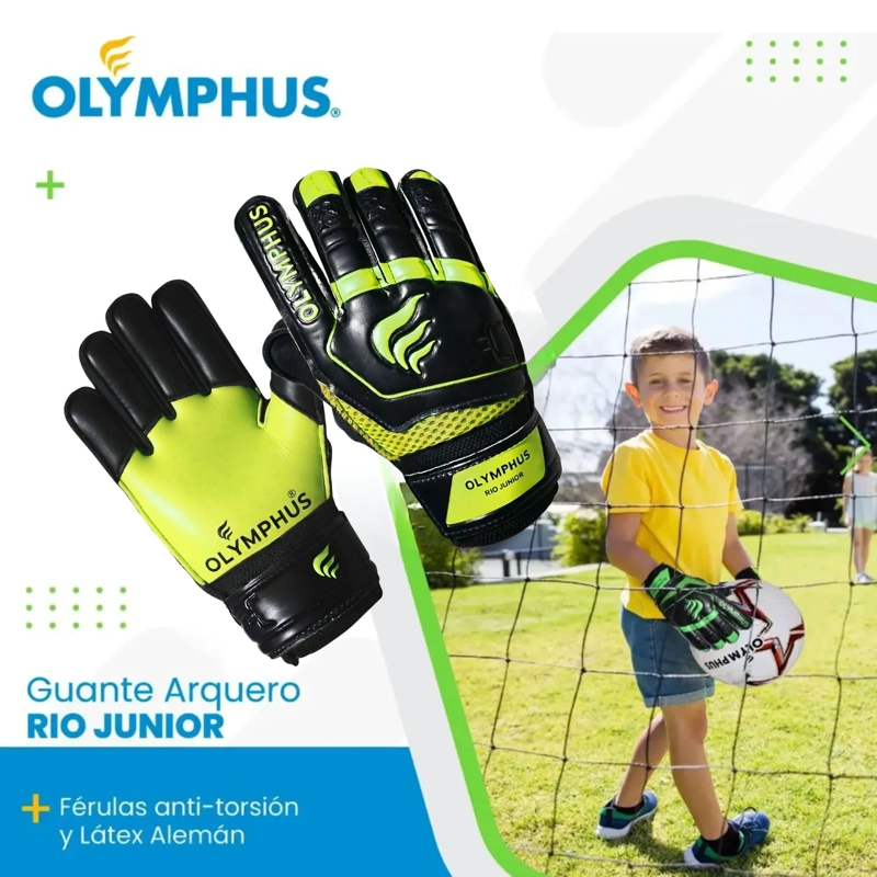 GUANTES ARQUERO OLYMPHUS PORTERO INFANTIL CON FERULAS RIO - 4