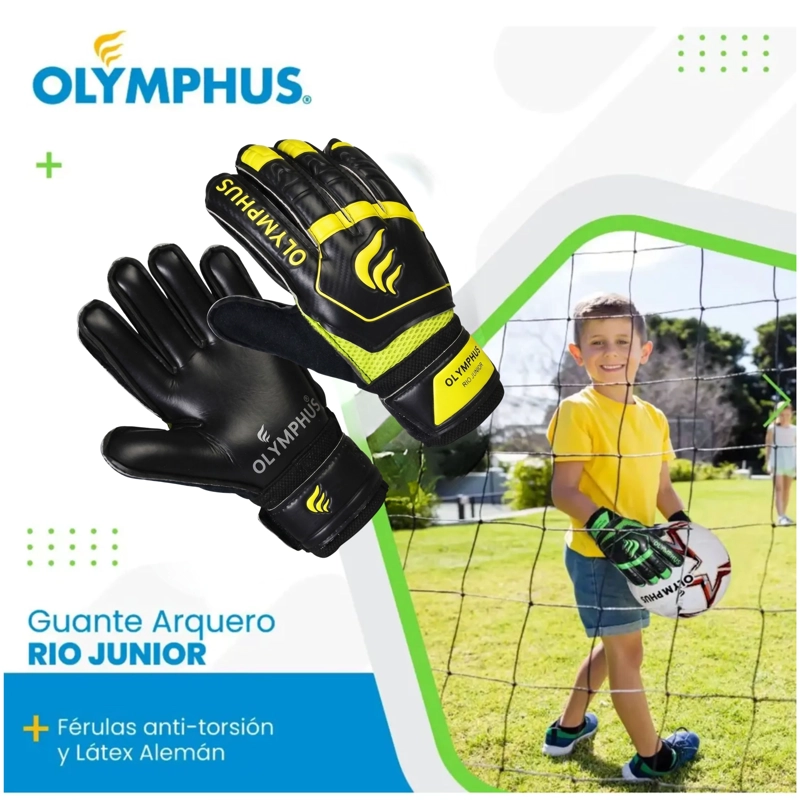 GUANTES ARQUERO OLYMPHUS PORTERO INFANTIL CON FERULAS RIO - 4