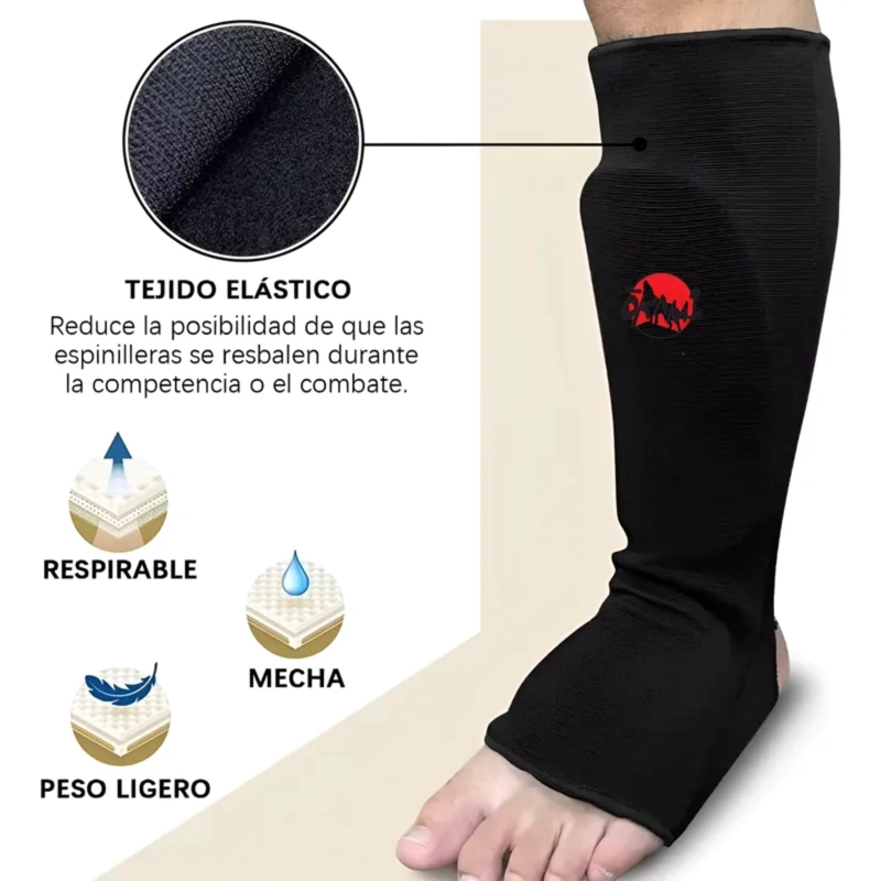 CANILLERA TAEKWONDO/ARTES MARCIALES ALGODÓN OKAMI CON EMPEINERA ELASTICADO - 3