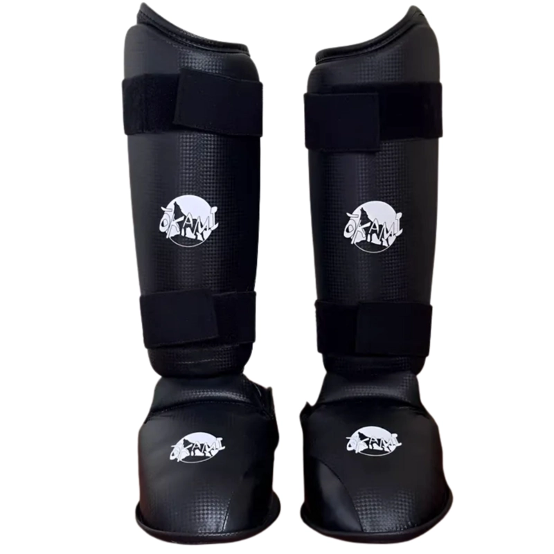 CANILLERA KICKBOXING ARTES MARCIALES CUERO / POLIURETANO OKAMI CON EMPEINERA PRO - 1