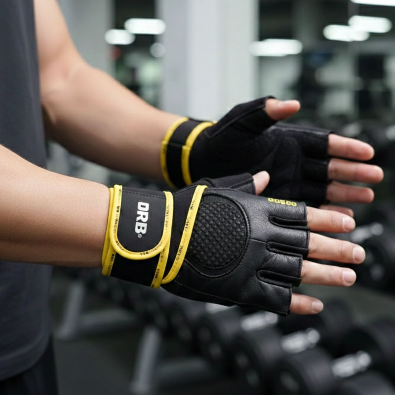 GUANTES GYM DRB GRECO CUERO PESAS CROSSFIT GIMNASIO - 6