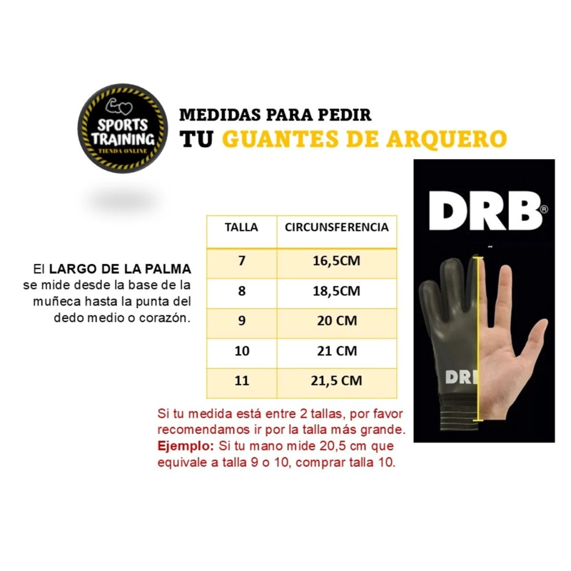 GUANTES ARQUERO DRB LEADER 22 PRO LATEX ALEMAN FE RULA - 6