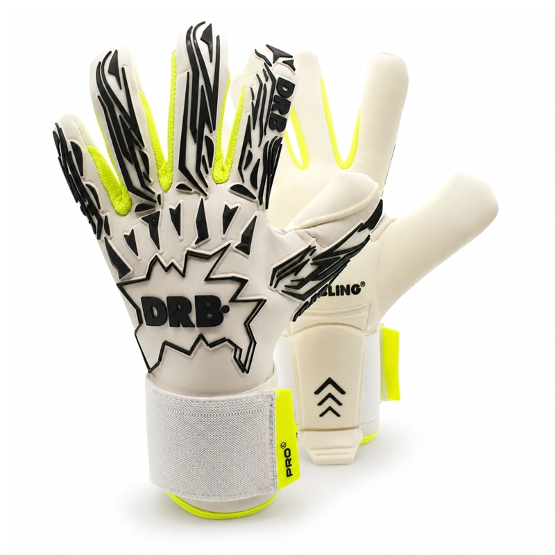 GUANTES ARQUERO DRB FELINE PRO BLANCO LATEX ALEMAN 4MM - 2