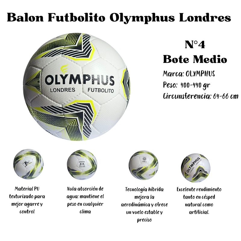 BALON BABY FUTBOL FUTBOLITO N°4 OLYMPHUS LONDRES BOTE MEDIO - 2