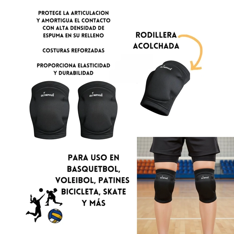 RODILLERAS VOLEIBOL PROFESIONALES OLYMPHUS PAR ACOLCHADAS - 5