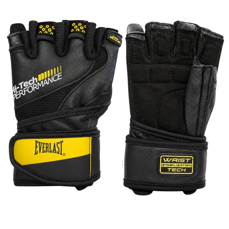 GUANTES GYM EVERLAST PRO2 HOMBRE CUERO PESAS FITNESS - 1