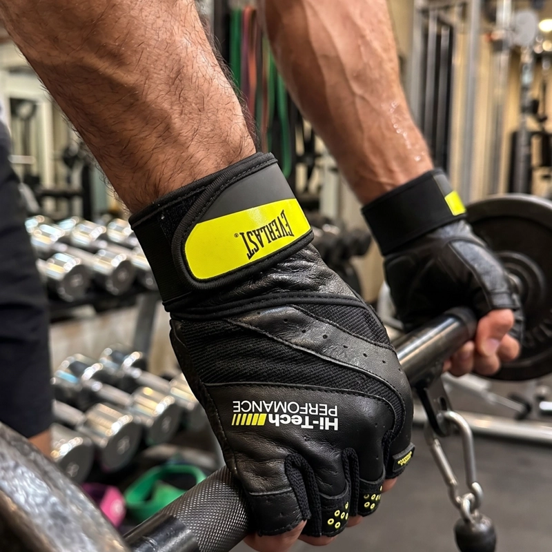 GUANTES GYM EVERLAST PRO2 HOMBRE CUERO PESAS FITNESS - 4