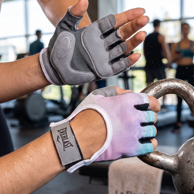 GUANTES GYM EVERLAST VIP MUJER PESAS FITNESS CROSSFIT - 5