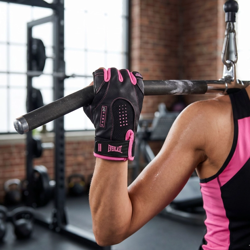 GUANTES GYM EVERLAST PLUS MUJER CUERO PESAS FITNESS - 6