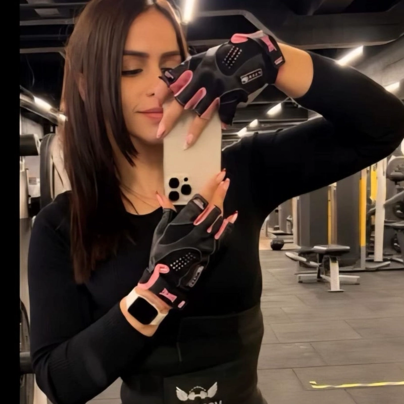 GUANTES GYM EVERLAST PLUS MUJER CUERO PESAS FITNESS - 9