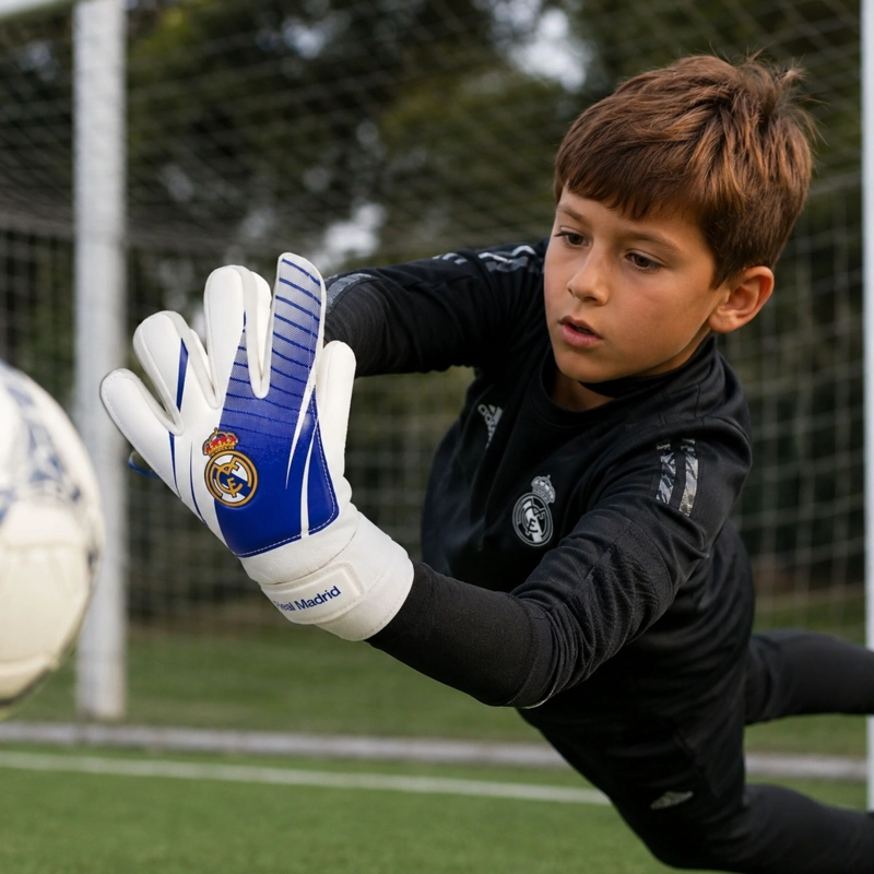 GUANTES ARQUERO NINO REAL MADRID DRB LICENCIA OFICIAL - 4