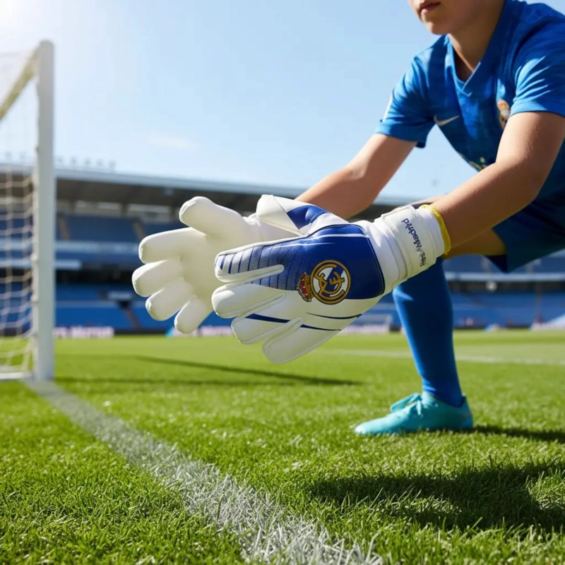 GUANTES ARQUERO NINO REAL MADRID DRB LICENCIA OFICIAL - 5