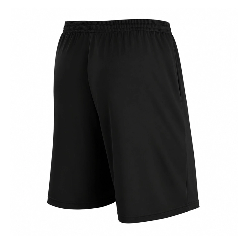 SHORT FUTBOL LISO NEGRO COSTURAS REFORZADAS POLIESTER - 2