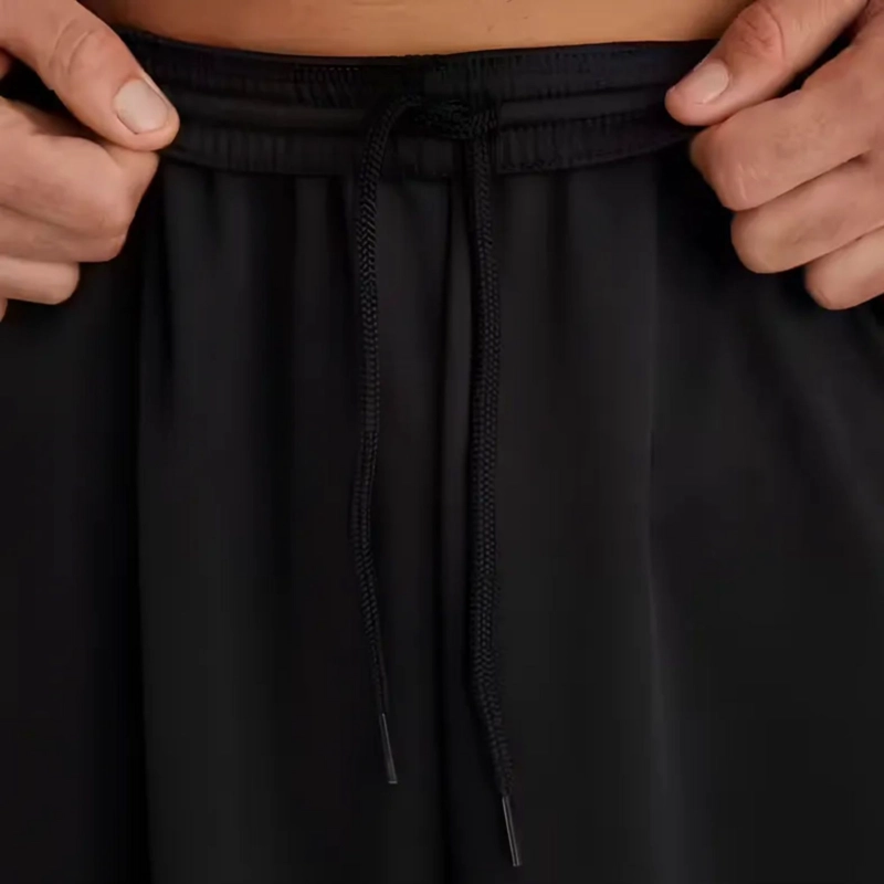 SHORT FUTBOL LISO NEGRO COSTURAS REFORZADAS POLIESTER - 5