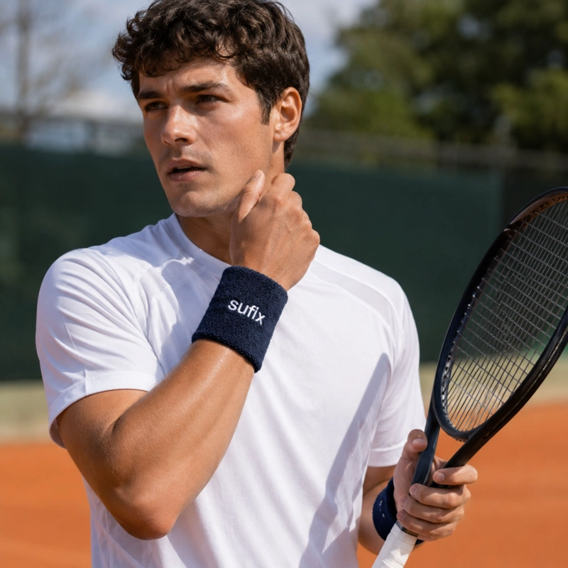 MUÑEQUERAS DEPORTIVAS ALGODON SUFIX TENIS PADEL SUDOR PAR - 4