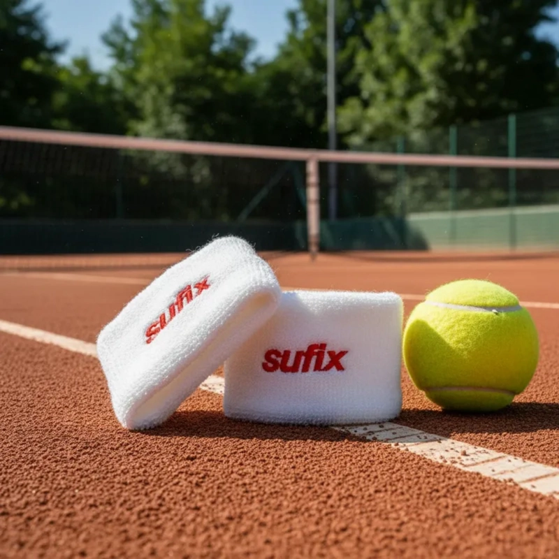 MUÑEQUERAS DEPORTIVAS ALGODON SUFIX TENIS PADEL SUDOR PAR - 5