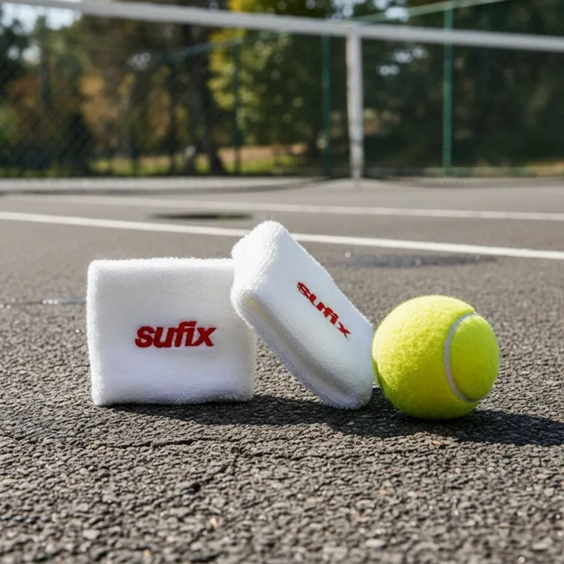 MUÑEQUERAS DEPORTIVAS ALGODON SUFIX TENIS PADEL SUDOR PAR - 7