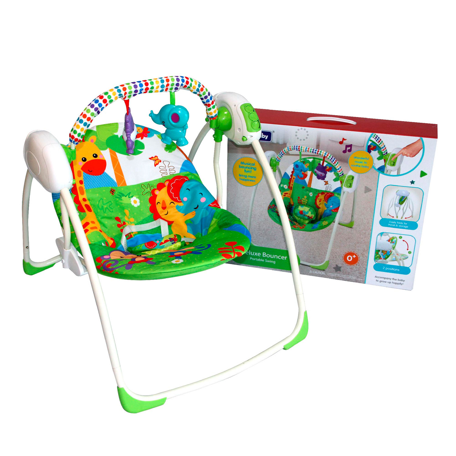 SILLA BEBEGLO RS-17710 NIDO MECEDORA MUSICAL JUNGLA MULTICOLOR - 1