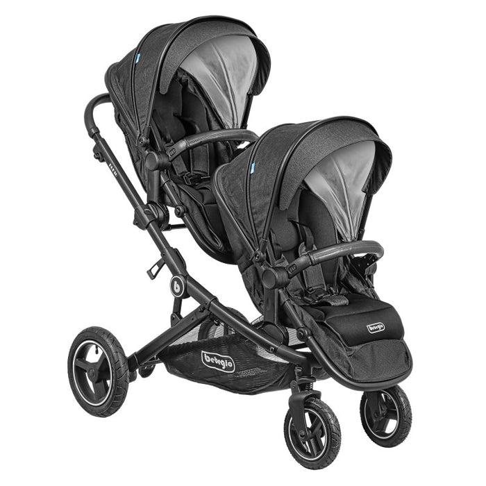 COCHE BEBEGLO RS-13310-2 DOBLE DUETO NEGRO - 1