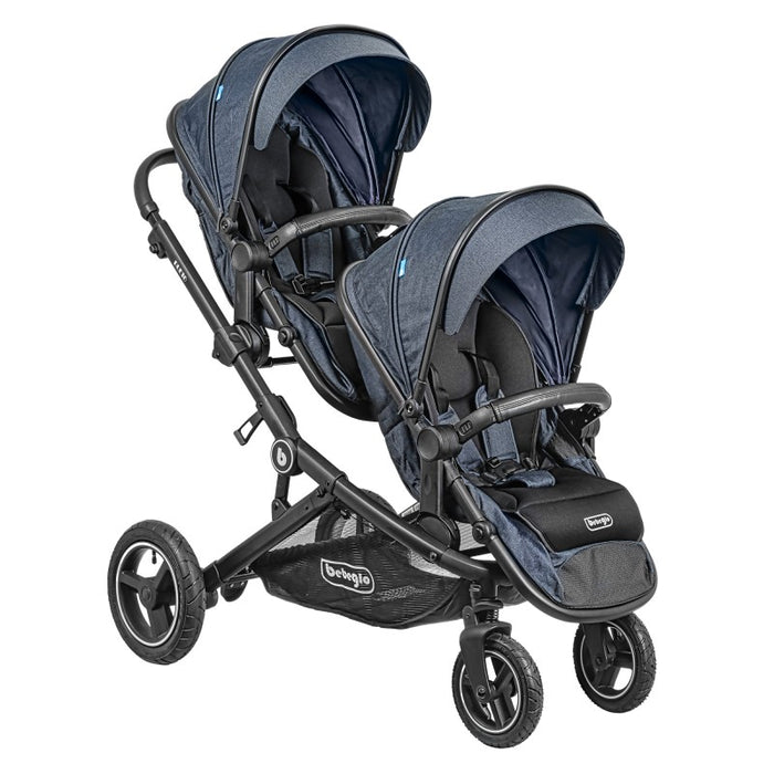 COCHE BEBEGLO RS-13310-2 DOBLE DUETO NEGRO - 1