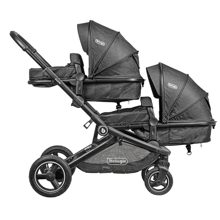 COCHE BEBEGLO RS-13310-2 DOBLE DUETO NEGRO - 2