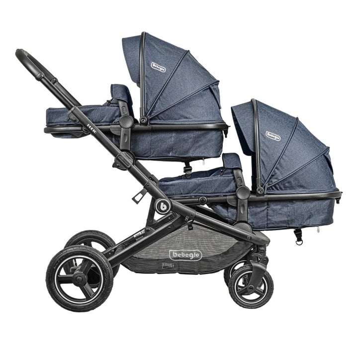 COCHE BEBEGLO RS-13310-2 DOBLE DUETO NEGRO - 2