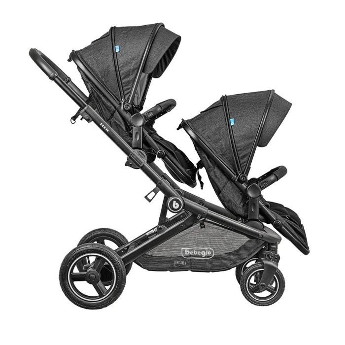 COCHE BEBEGLO RS-13310-2 DOBLE DUETO NEGRO - 3
