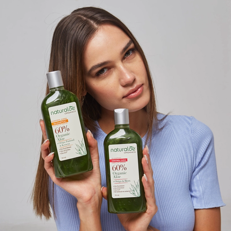 PACK 3 SHAMPOO CONTROL CAIDA GRASO 350 ML NATURALOE - 4