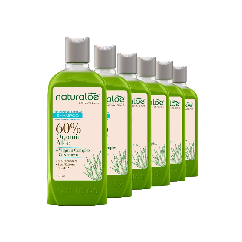 SHAMPOO CABELLO NATURALOE 350 ML PACK 6 HIDRATACIÓN Y BRILLO - 1