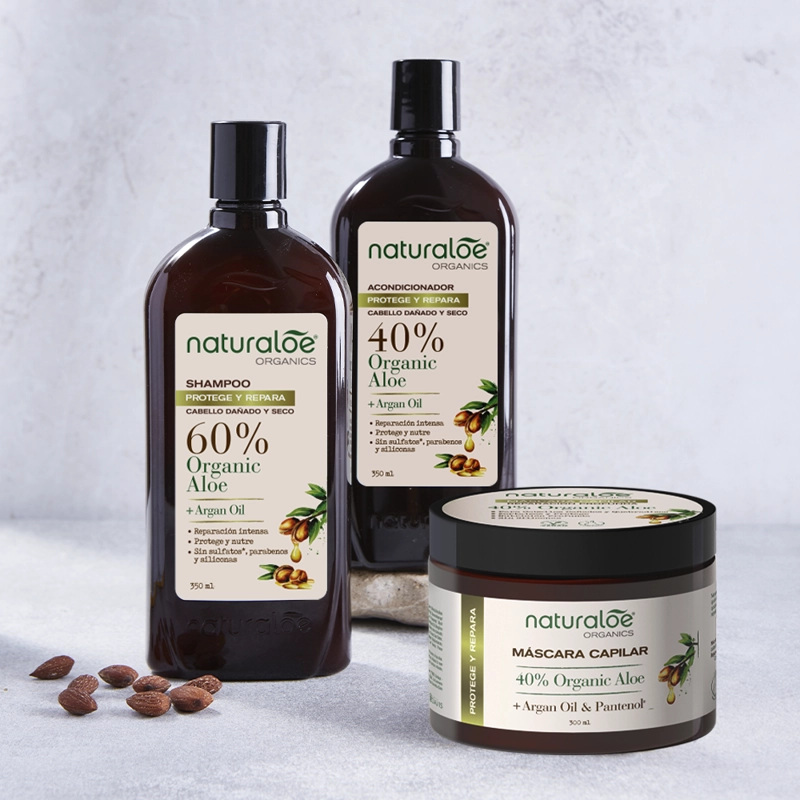 SET NATURALOE SHAMPOO + ACONDICIONADOR + MASC REPARACIÓN ALOE & ARGAN - 2