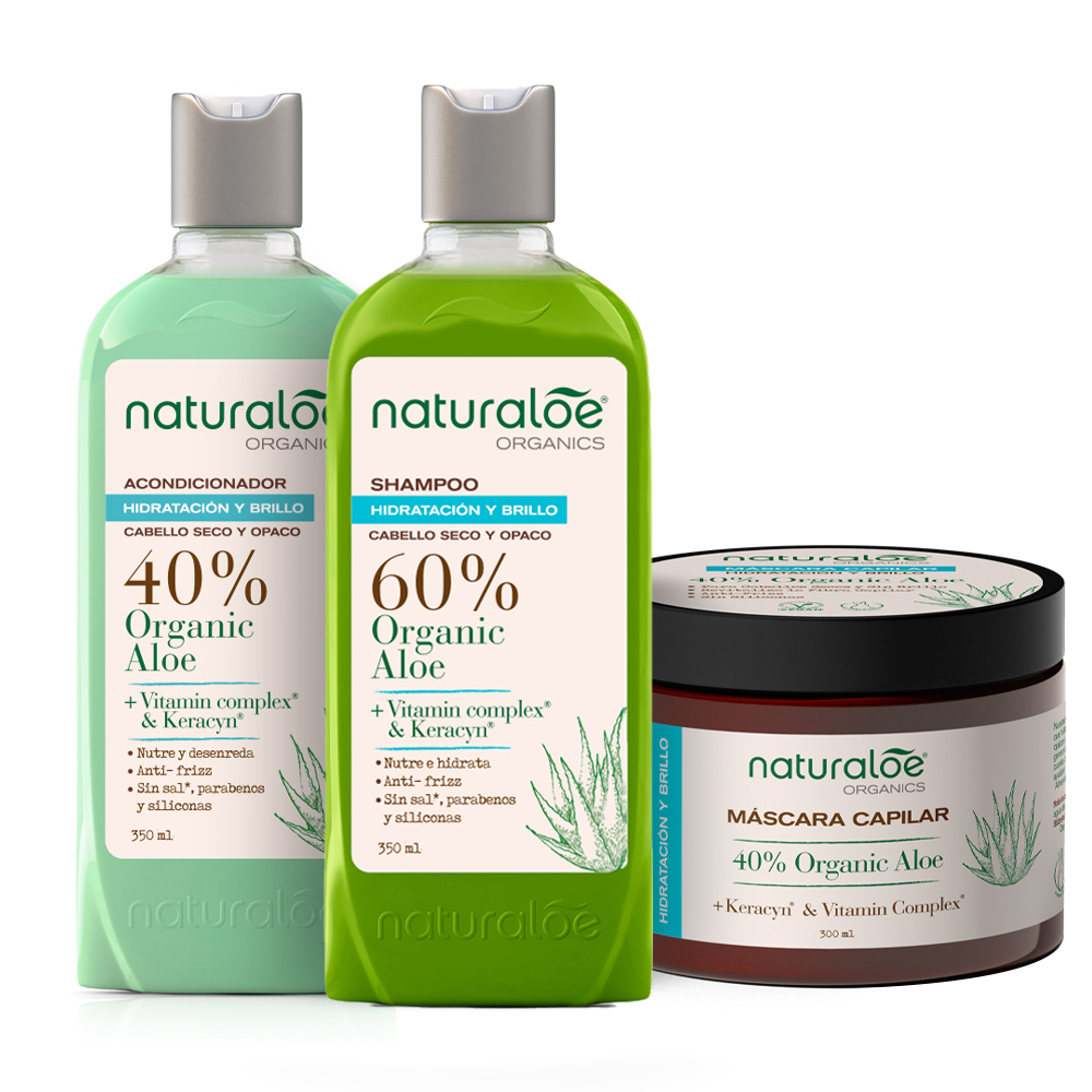 SET NATURALOE SHAMPOO + ACONDICIONADOR + MASC HIDRATACIÓN & BRILLO - 1