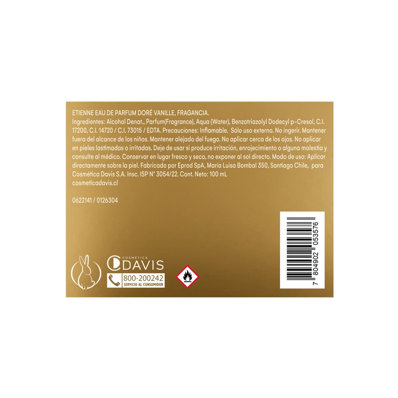 ETIENNE EAU DE PARFUM DORE  VANILLE 100ML - 6